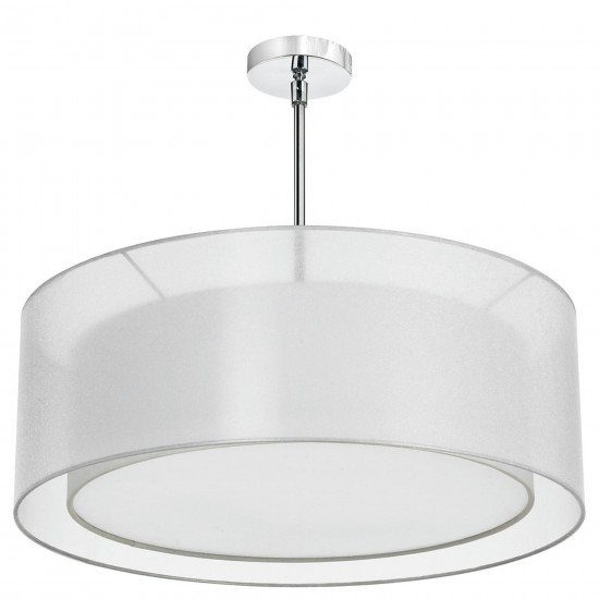 Polished Chrome 4 Light Pendant, Shade Within Shade