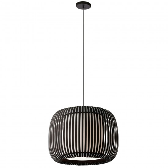 1 Light Pendant Slit Shade JTone Black Black