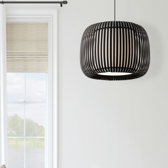 1 Light Pendant Slit Shade JTone Black Black