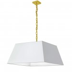 1 Light Large Aged Brass Milano Pendant White Shade