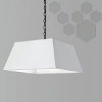 1 Light Large Black Milano Pendant White Shade