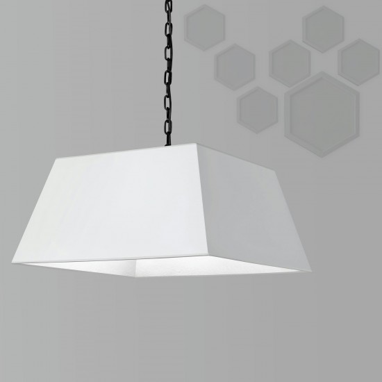 1 Light Large Black Milano Pendant White Shade