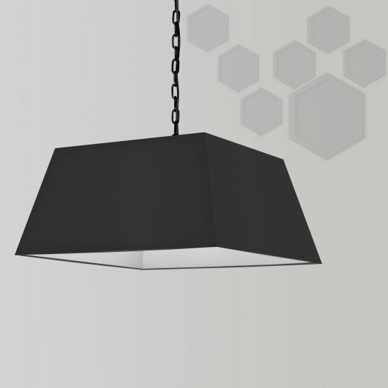 1 Light Large Black Milano Pendant Black Shade