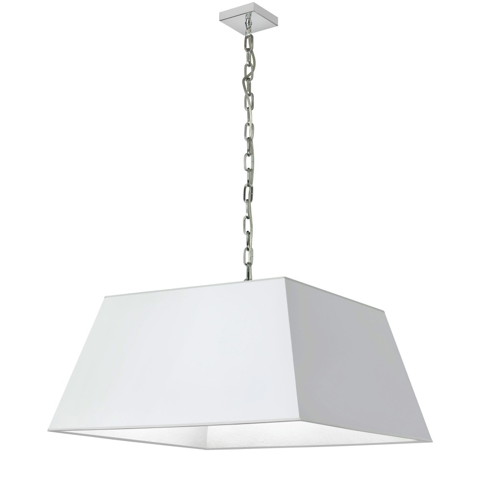 1 Light Large Polished Chrome Milano Pendant White Shade