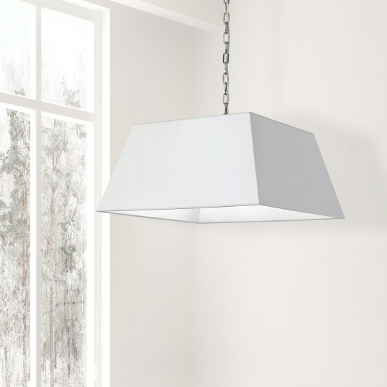 1 Light Large Polished Chrome Milano Pendant White Shade