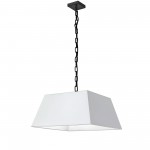 1 Light Medium Black Milano Pendant White Shade