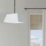 1 Light Medium Black Milano Pendant White Shade