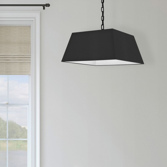 1 Light Medium Black Milano Pendant Black Shade