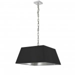 1 Light Medium Polished Chrome Milano Pendant Black/Silver Shade