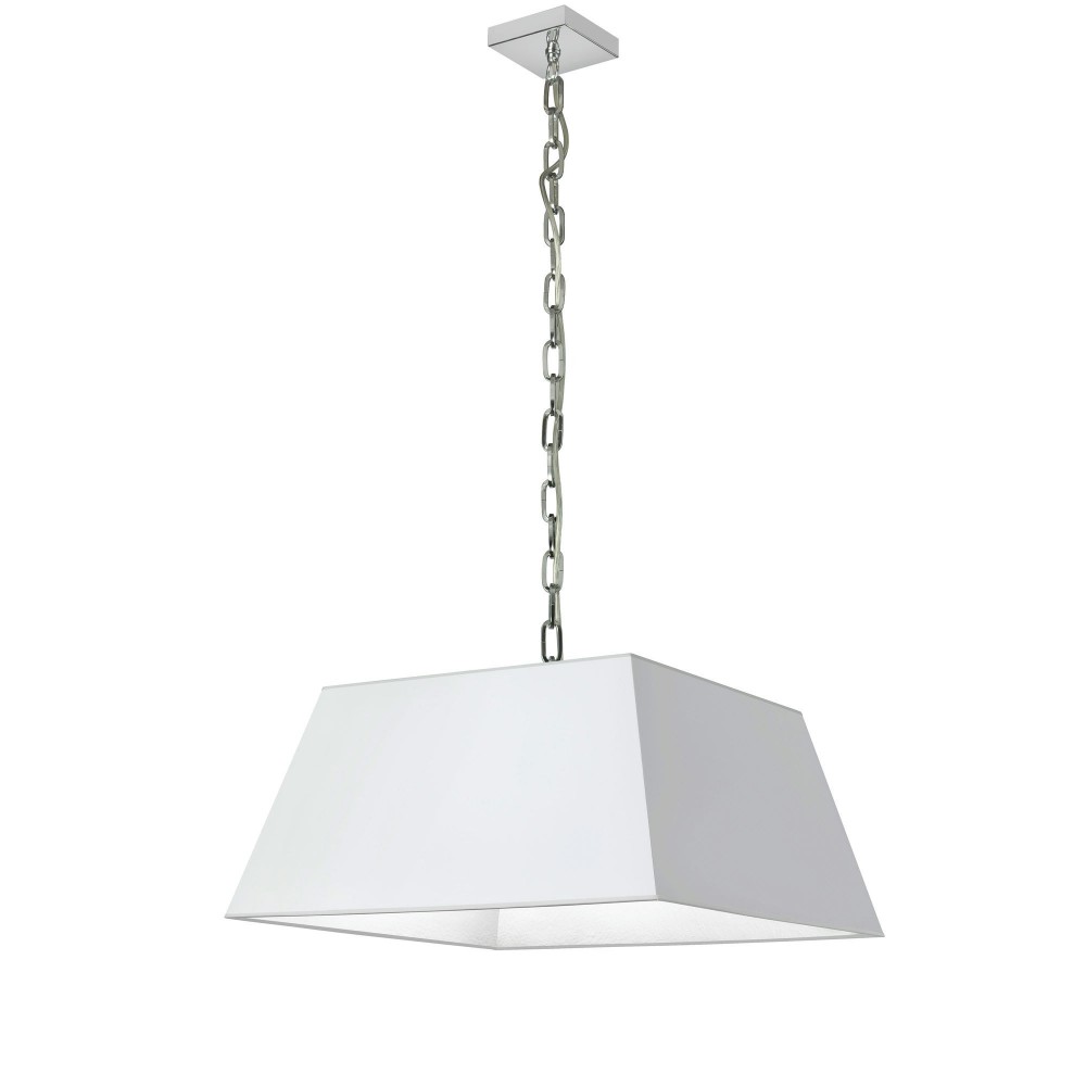 1 Light Medium Polished Chrome Milano Pendant White Shade