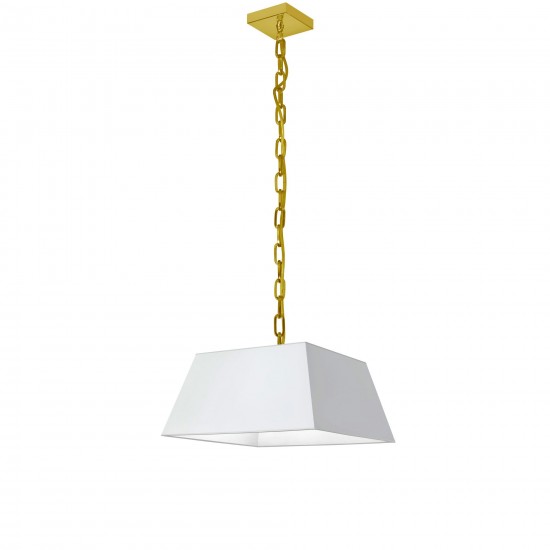 1 Light Small Aged Brass Milano Pendant White Shade