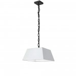 1 Light Small Black Milano Pendant White Shade