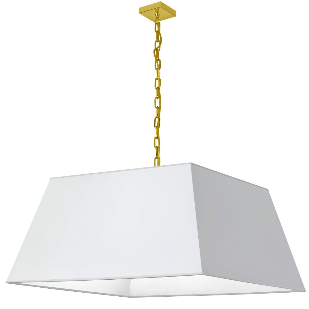 1 Light X-Large Aged Brass Milano Pendant White Shade