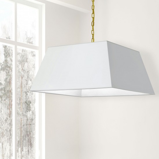 1 Light X-Large Aged Brass Milano Pendant White Shade