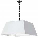 1 Light X-Large Black Milano Pendant White Shade
