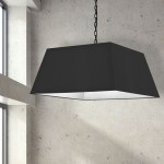 1 Light X-Large Black Milano Pendant Black Shade