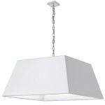 1 Light X-Large Polished Chrome Milano Pendant White Shade