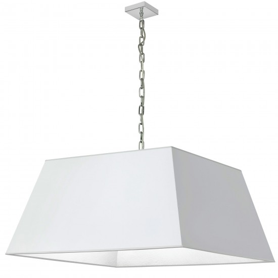 1 Light X-Large Polished Chrome Milano Pendant White Shade