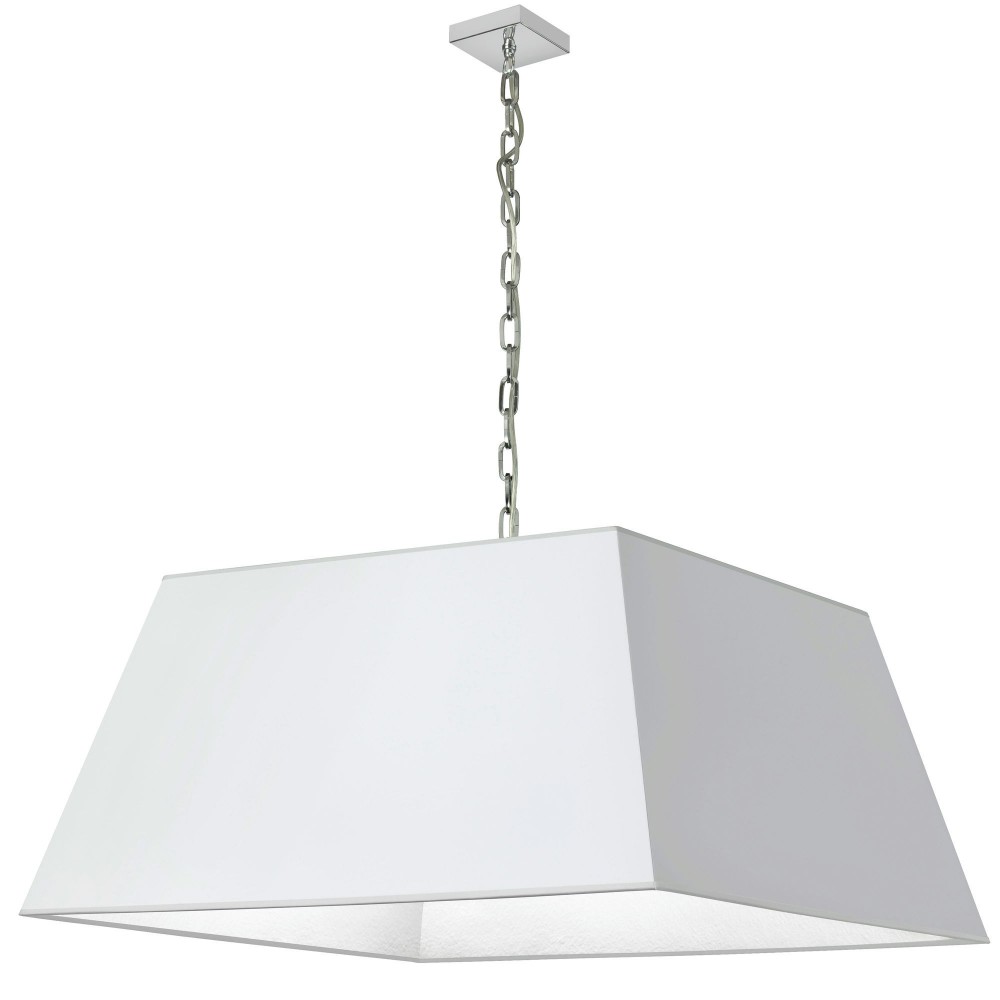 1 Light X-Large Polished Chrome Milano Pendant White Shade 1 Light X-Large Polished Chrome Milano Pendant White Shade