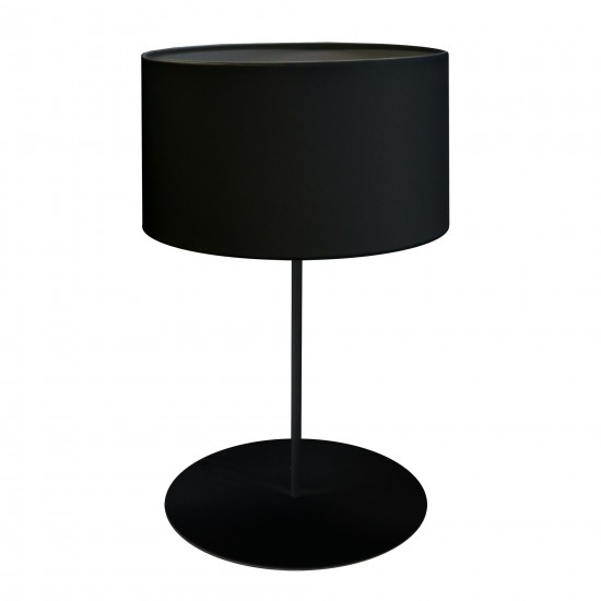 1 Light Drum Table Lamp, with JTone Black Shade Matte Black