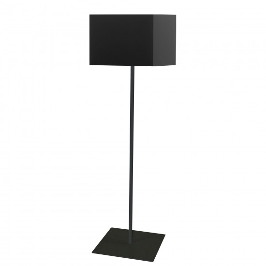 1LT Slope Floor Lamp, Black Shade, Black