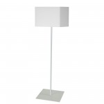 1LT Slope Floor Lamp, White Shade, Black