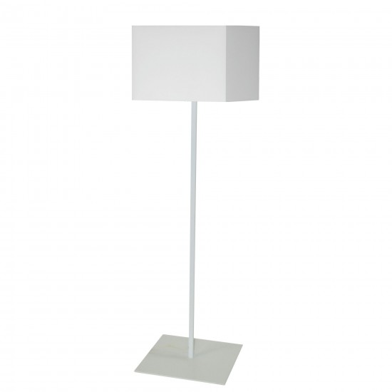 1LT Slope Floor Lamp, White Shade, Black