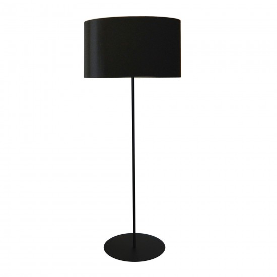 1LT Drum Floor Lamp w/ Black Shade