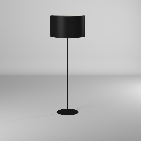 1LT Drum Floor Lamp w/ Black Shade