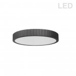 30W LED Flush mount, Matte Black with White Acrylic Diffuser