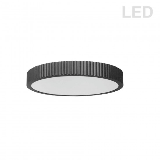 30W LED Flush mount, Matte Black with White Acrylic Diffuser