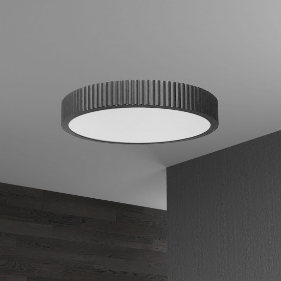 30W LED Flush mount, Matte Black with White Acrylic Diffuser