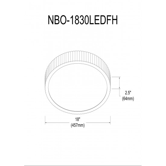 30W LED Flush mount, Matte Black with White Acrylic Diffuser