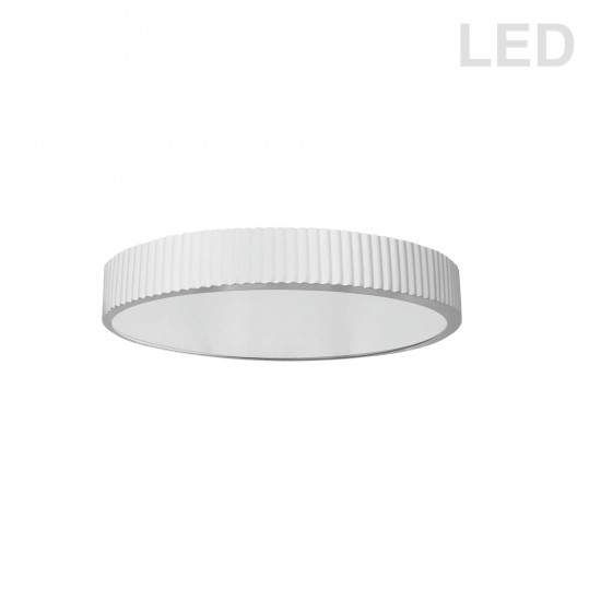 30W LED Flush mount, Matte White with White Acrylic Diffuser