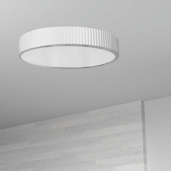 30W LED Flush mount, Matte White with White Acrylic Diffuser