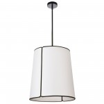 3 Light Notched Pendant, Matte Black White Shade and Diffuser