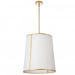 3 Light Notched Pendant, Gold White Shade and Diffuser