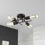 4 Light Flush Mount, Espresso Finish