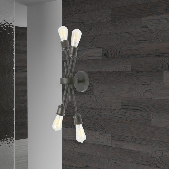 4 Light Wall Sconce, Espresso Finish