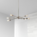 6 Light Horizontal Pendant, Burnished Chrome Finish