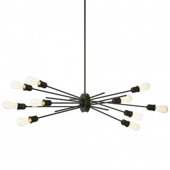 10 Light Horizontal Pendant, Espresso Finish