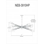 10 Light Horizontal Pendant, Espresso Finish