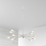 10 Light Incandescent Horizontal Pendant Matte White Finish