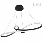 Nola 50W LED Horizontal Pendant, Matte Black with White Silicone Diffuser