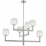 6 Light Incandescent Polished Chrome Chandelier w/ Clear Glass