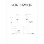 Nora 2 Light Incandescent Wall Sconce, Matte Black w/ Clear Glass