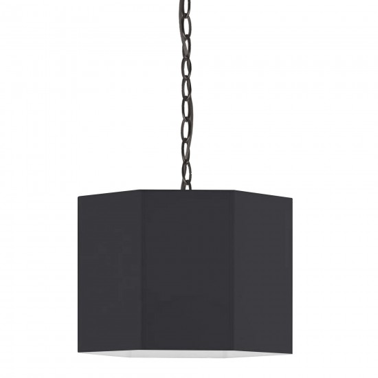 1 Light Incandescent Matte Black Pendant w/ Black Shade