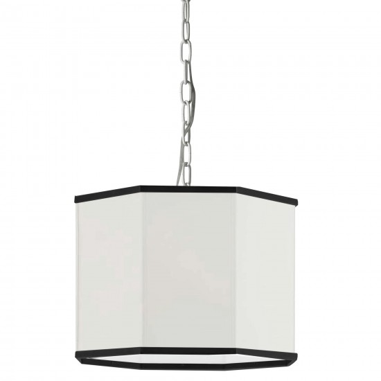 Incandescent Matte White Pendant w/ White Shade and Black Trim