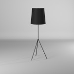 Tripod 3 Leg Tapered Drum Floor Lamp, Matte Black, OD3-F-697-MB