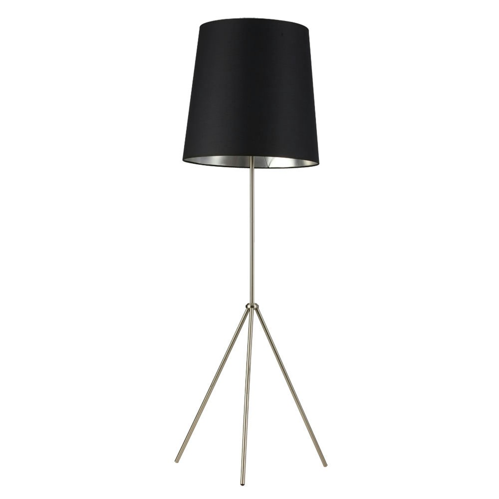 Tripod 3 Leg Tapered Drum Floor Lamp, Satin Chrome, OD3-F-697-SC